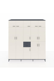 Kronos Dolap 10 Raflı 2 Çekmeceli 3 Askılı 220x59x243 Antrasit-Aytaşı/Antrasit