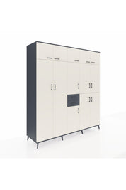 Kronos Dolap 10 Raflı 2 Çekmeceli 3 Askılı 220x59x243 Antrasit-Aytaşı/Antrasit