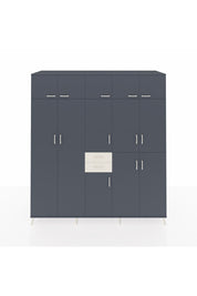 Kronos Dolap 10 Raflı 2 Çekmeceli 3 Askılı 220x59x243 Antrasit-Antrasit/Aytaşı