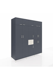 Kronos Dolap 10 Raflı 2 Çekmeceli 3 Askılı 220x59x243 Antrasit-Antrasit/Aytaşı