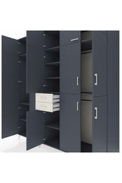 Kronos Dolap 10 Raflı 2 Çekmeceli 3 Askılı 220x59x243 Antrasit-Antrasit/Aytaşı