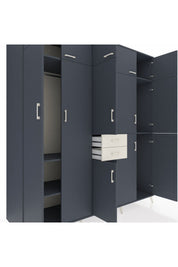 Kronos Dolap 10 Raflı 2 Çekmeceli 3 Askılı 220x59x243 Antrasit-Antrasit/Aytaşı