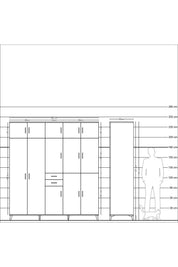 Kronos Dolap 10 Raflı 2 Çekmeceli 3 Askılı 220x59x243 - S784M027V16C