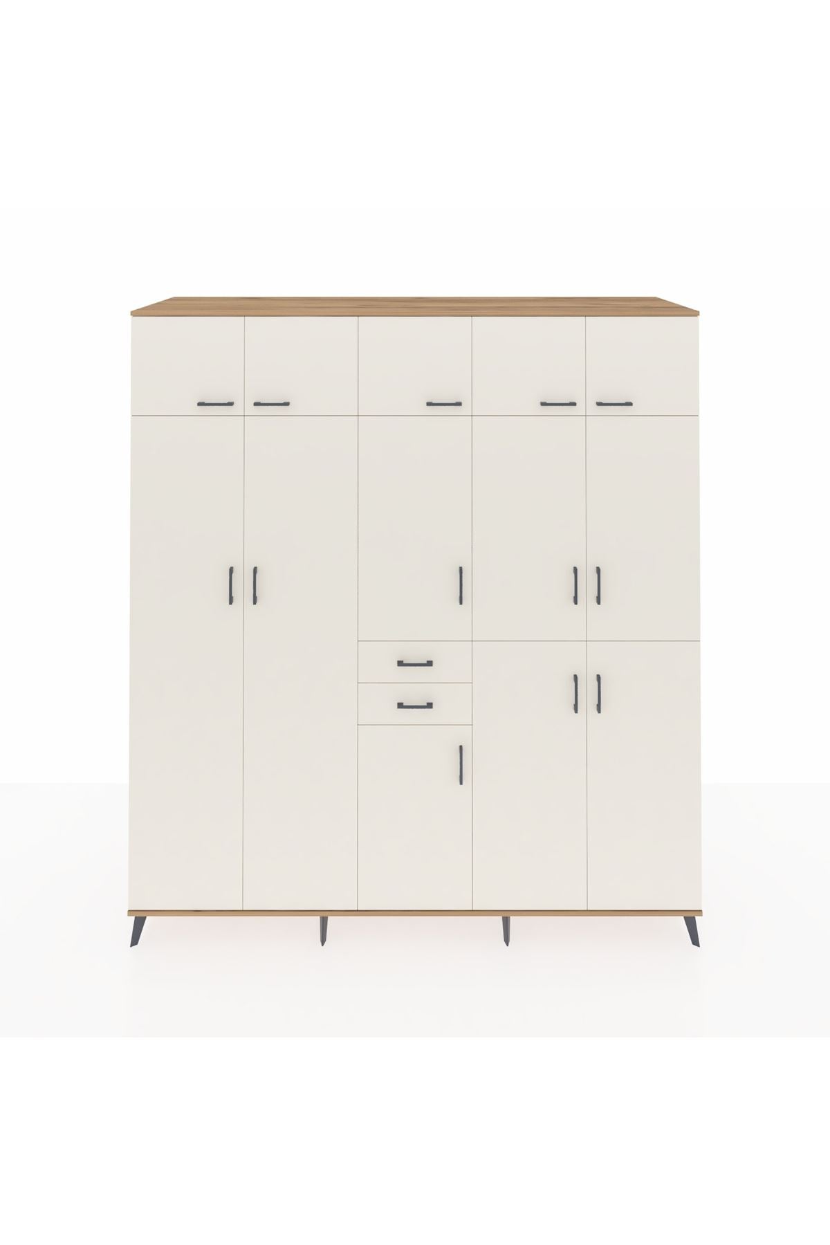 Kronos Dolap 10 Raflı 2 Çekmeceli 3 Askılı 220x59x243 Çam-Aytaşı/Aytaşı