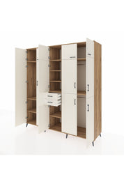 Kronos Dolap 10 Raflı 2 Çekmeceli 3 Askılı 220x59x243 Çam-Aytaşı/Aytaşı