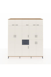 Kronos Dolap 10 Raflı 2 Çekmeceli 3 Askılı 220x59x243 Çam-Aytaşı/Antrasit