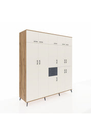 Kronos Dolap 10 Raflı 2 Çekmeceli 3 Askılı 220x59x243 Çam-Aytaşı/Antrasit