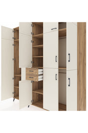 Kronos Dolap 10 Raflı 2 Çekmeceli 3 Askılı 220x59x243 Çam-Aytaşı/Çam