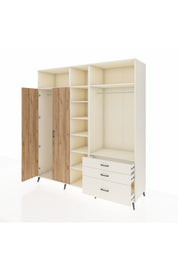 Kronos Dolap 9 Raflı 3 Çekmeceli 2 Askılı 220x59x243 Aytaşı-Çam/Aytaşı