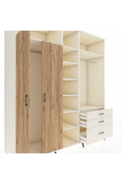 Kronos Dolap 9 Raflı 3 Çekmeceli 2 Askılı 220x59x243 Aytaşı-Çam/Aytaşı