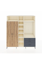 Kronos Dolap 9 Raflı 3 Çekmeceli 2 Askılı 220x59x243 Aytaşı-Çam/Antrasit