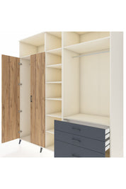 Kronos Dolap 9 Raflı 3 Çekmeceli 2 Askılı 220x59x243 Aytaşı-Çam/Antrasit