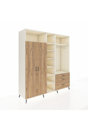 Kronos Dolap 9 Raflı 3 Çekmeceli 2 Askılı 220x59x243 Aytaşı-Çam/Çam