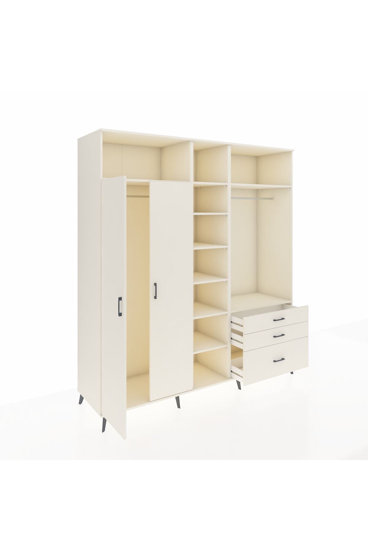 Kronos Dolap 9 Raflı 3 Çekmeceli 2 Askılı 220x59x243 Aytaşı-Aytaşı/Aytaşı