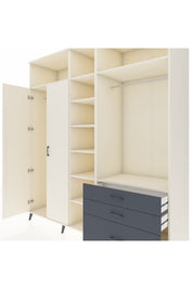 Kronos Dolap 9 Raflı 3 Çekmeceli 2 Askılı 220x59x243 Aytaşı-Aytaşı/Antrasit