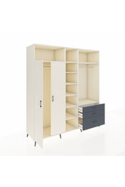 Kronos Dolap 9 Raflı 3 Çekmeceli 2 Askılı 220x59x243 Aytaşı-Aytaşı/Antrasit