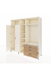 Kronos Dolap 9 Raflı 3 Çekmeceli 2 Askılı 220x59x243 Aytaşı-Aytaşı/Çam