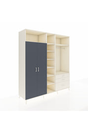 Kronos Dolap 9 Raflı 3 Çekmeceli 2 Askılı 220x59x243 Aytaşı-Antrasit/Aytaşı