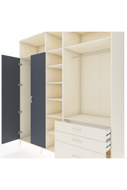 Kronos Dolap 9 Raflı 3 Çekmeceli 2 Askılı 220x59x243 Aytaşı-Antrasit/Aytaşı