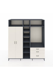 Kronos Dolap 9 Raflı 3 Çekmeceli 2 Askılı 220x59x243 Antrasit-Aytaşı/Aytaşı