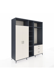 Kronos Dolap 9 Raflı 3 Çekmeceli 2 Askılı 220x59x243 Antrasit-Aytaşı/Aytaşı