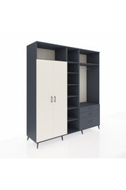 Kronos Dolap 9 Raflı 3 Çekmeceli 2 Askılı 220x59x243 Antrasit-Aytaşı/Antrasit