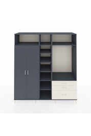 Kronos Dolap 9 Raflı 3 Çekmeceli 2 Askılı 220x59x243 Antrasit-Antrasit/Aytaşı