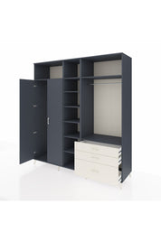 Kronos Dolap 9 Raflı 3 Çekmeceli 2 Askılı 220x59x243 Antrasit-Antrasit/Aytaşı