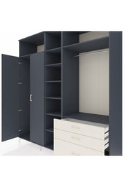 Kronos Dolap 9 Raflı 3 Çekmeceli 2 Askılı 220x59x243 Antrasit-Antrasit/Aytaşı