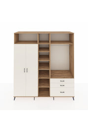 Kronos Dolap 9 Raflı 3 Çekmeceli 2 Askılı 220x59x243 Çam-Aytaşı/Aytaşı