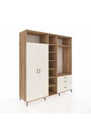 Kronos Dolap 9 Raflı 3 Çekmeceli 2 Askılı 220x59x243 Çam-Aytaşı/Aytaşı