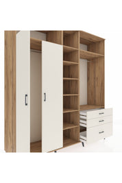 Kronos Dolap 9 Raflı 3 Çekmeceli 2 Askılı 220x59x243 Çam-Aytaşı/Aytaşı