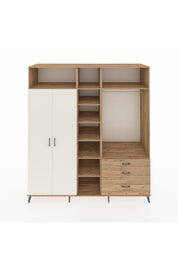 Kronos Dolap 9 Raflı 3 Çekmeceli 2 Askılı 220x59x243 Çam-Aytaşı/Çam