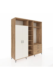 Kronos Dolap 9 Raflı 3 Çekmeceli 2 Askılı 220x59x243 Çam-Aytaşı/Çam