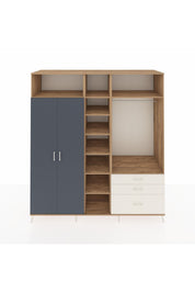 Kronos Dolap 9 Raflı 3 Çekmeceli 2 Askılı 220x59x243 Çam-Antrasit/Aytaşı