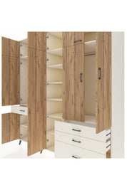 Kronos Dolap 11 Raflı 4 Çekmeceli 2 Askılı 220x59x243 - S784M029V01C
