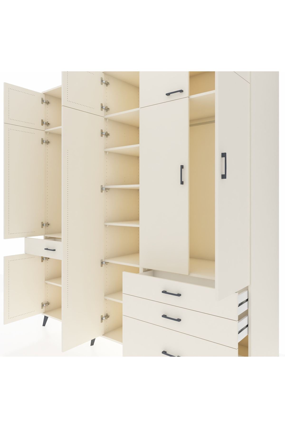 Kronos Dolap 11 Raflı 4 Çekmeceli 2 Askılı 220x59x243 - S784M029V04C