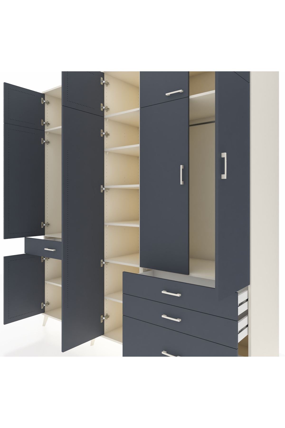 Kronos Dolap 11 Raflı 4 Çekmeceli 2 Askılı 220x59x243 - S784M029V08C