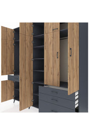 Kronos Dolap 11 Raflı 4 Çekmeceli 2 Askılı 220x59x243 - S784M029V11C