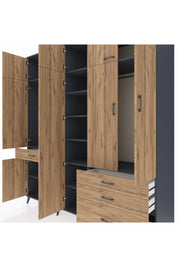 Kronos Dolap 11 Raflı 4 Çekmeceli 2 Askılı 220x59x243 - S784M029V12C