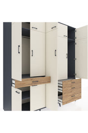 Kronos Dolap 11 Raflı 4 Çekmeceli 2 Askılı 220x59x243 - S784M029V15C