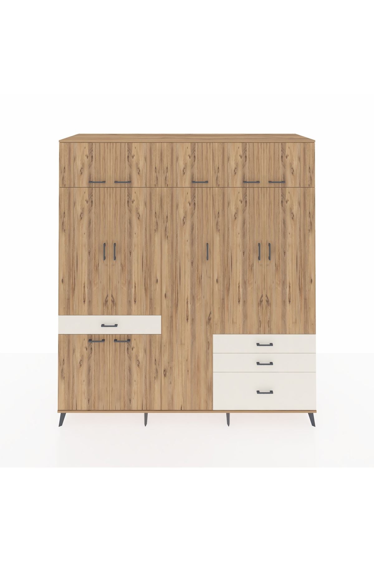 Kronos Dolap 11 Raflı 4 Çekmeceli 2 Askılı 220x59x243 - S784M029V19C