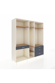 Kronos Dolap 7 Raflı 4 Çekmeceli 3 Askılı 220x59x243 Aytaşı-Çam/Antrasit