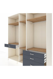 Kronos Dolap 7 Raflı 4 Çekmeceli 3 Askılı 220x59x243 Aytaşı-Çam/Antrasit