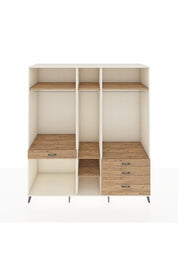 Kronos Dolap 7 Raflı 4 Çekmeceli 3 Askılı 220x59x243 Aytaşı-Çam/Çam