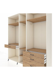 Kronos Dolap 7 Raflı 4 Çekmeceli 3 Askılı 220x59x243 Aytaşı-Çam/Çam