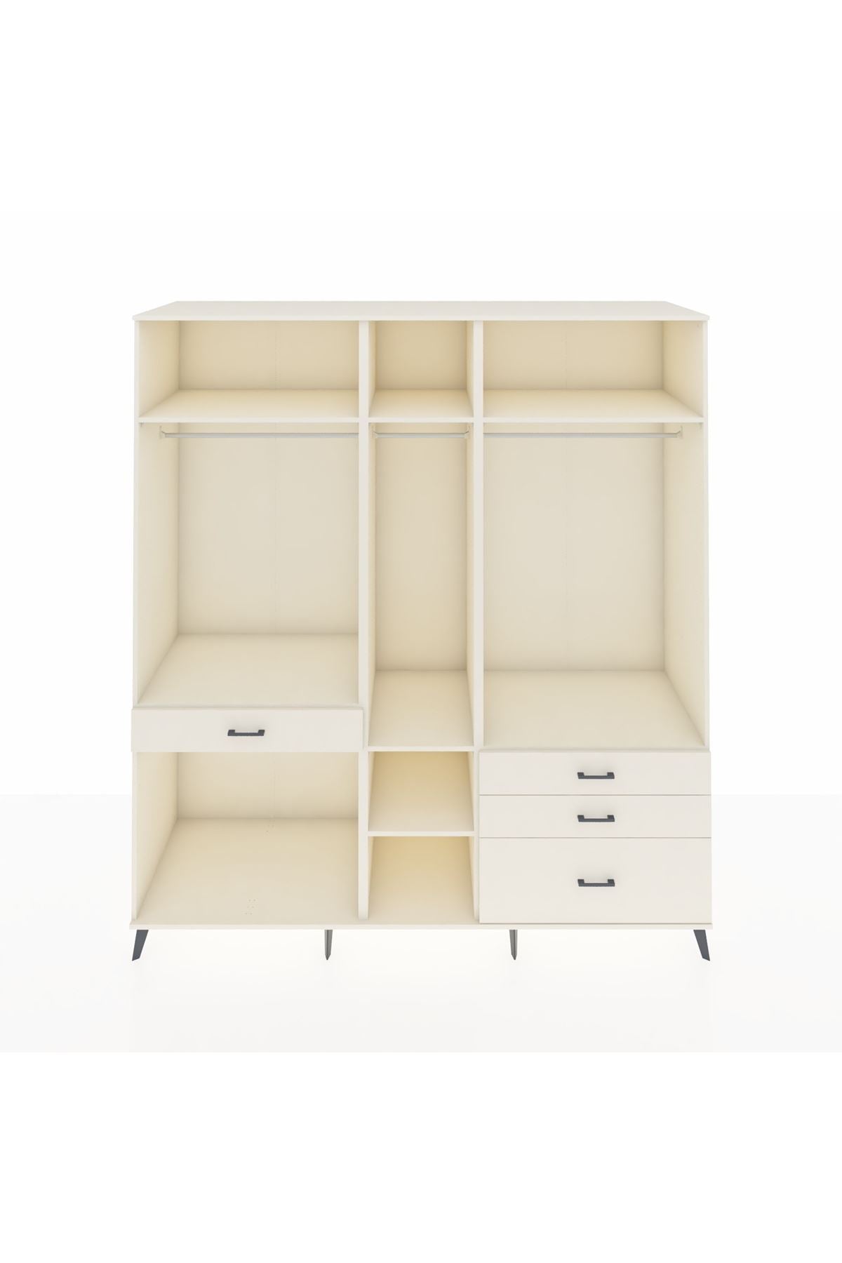 Kronos Dolap 7 Raflı 4 Çekmeceli 3 Askılı 220x59x243 Aytaşı-Aytaşı/Aytaşı