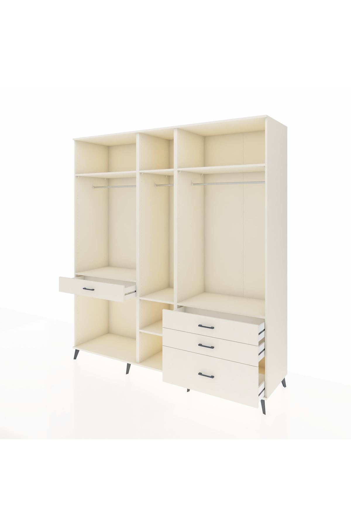 Kronos Dolap 7 Raflı 4 Çekmeceli 3 Askılı 220x59x243 Aytaşı-Aytaşı/Aytaşı