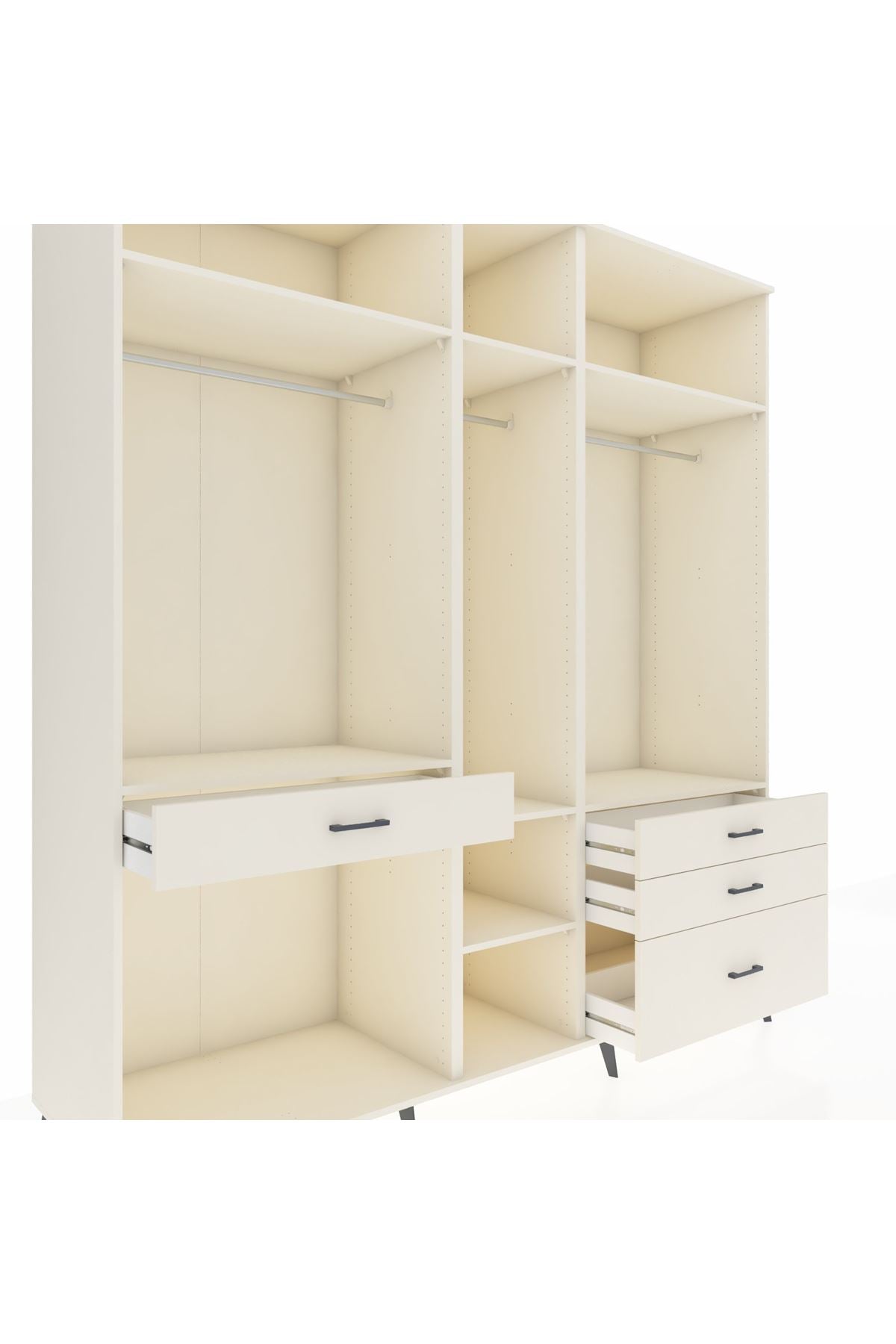 Kronos Dolap 7 Raflı 4 Çekmeceli 3 Askılı 220x59x243 Aytaşı-Aytaşı/Aytaşı