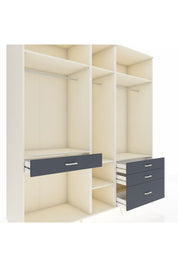 Kronos Dolap 7 Raflı 4 Çekmeceli 3 Askılı 220x59x243 Aytaşı-Aytaşı/Antrasit